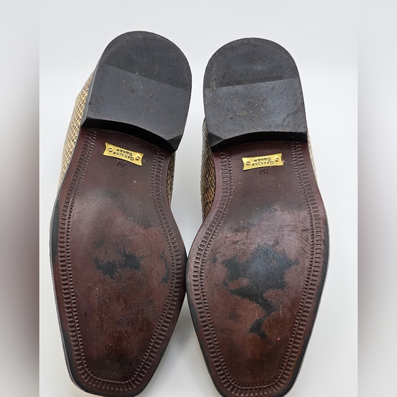 Genuine Python Snake Skin Shoes Giorgio Brutini Slip-On Dress Loafers Men 7M Rad - Picture 13 of 14